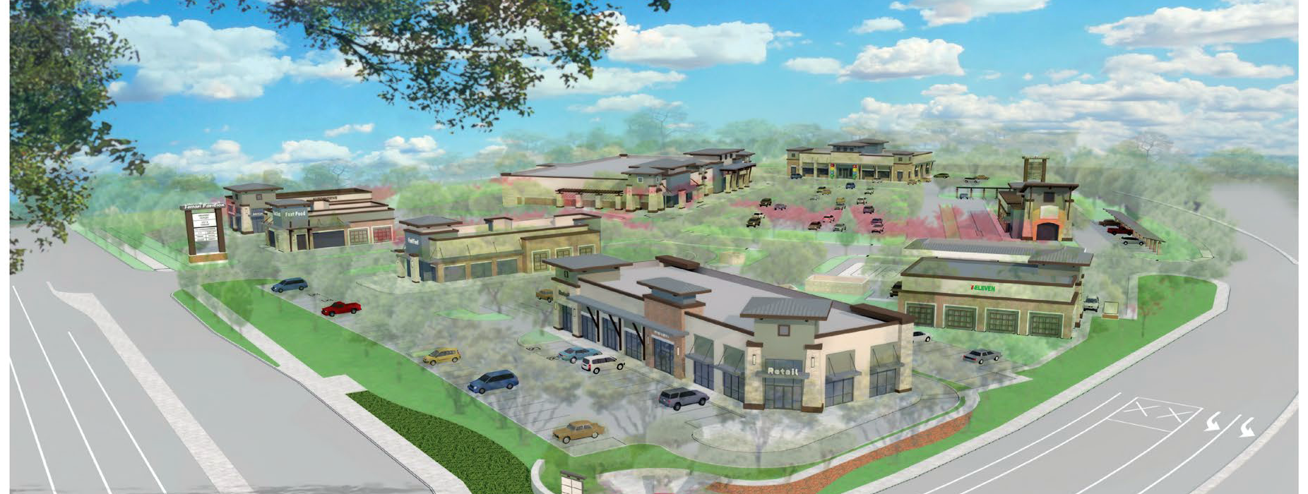 Ferrari Pavilion commercial shopping center rendering in Lincoln California